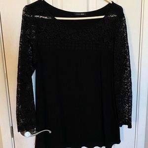 Black lace women top